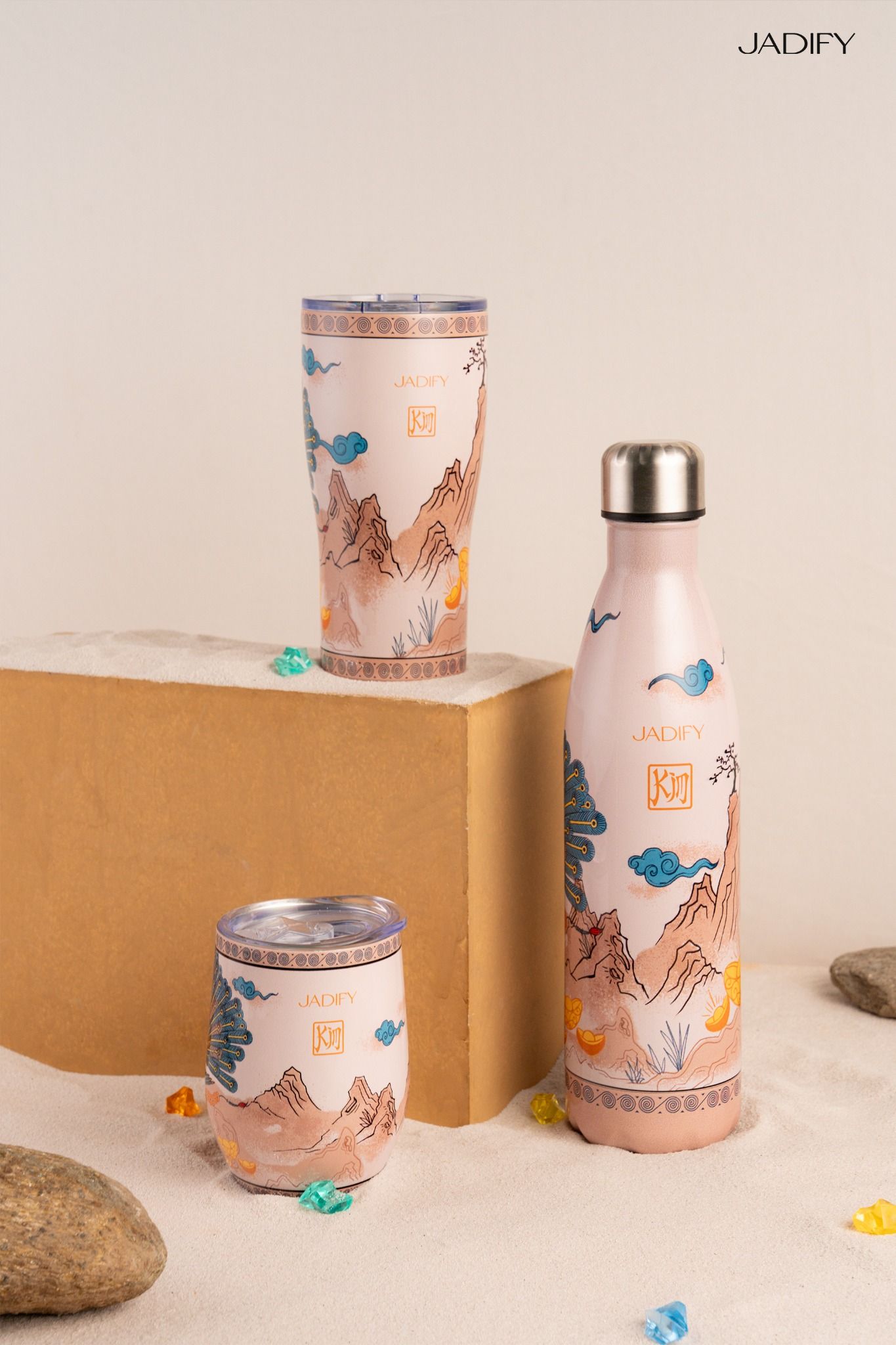 Cốc Giữ Nhiệt Ngũ Hành Kỳ Bảo - Hoàng Kim Công - Eggy Cup Golden Peacock – 350ml -Jadify 
