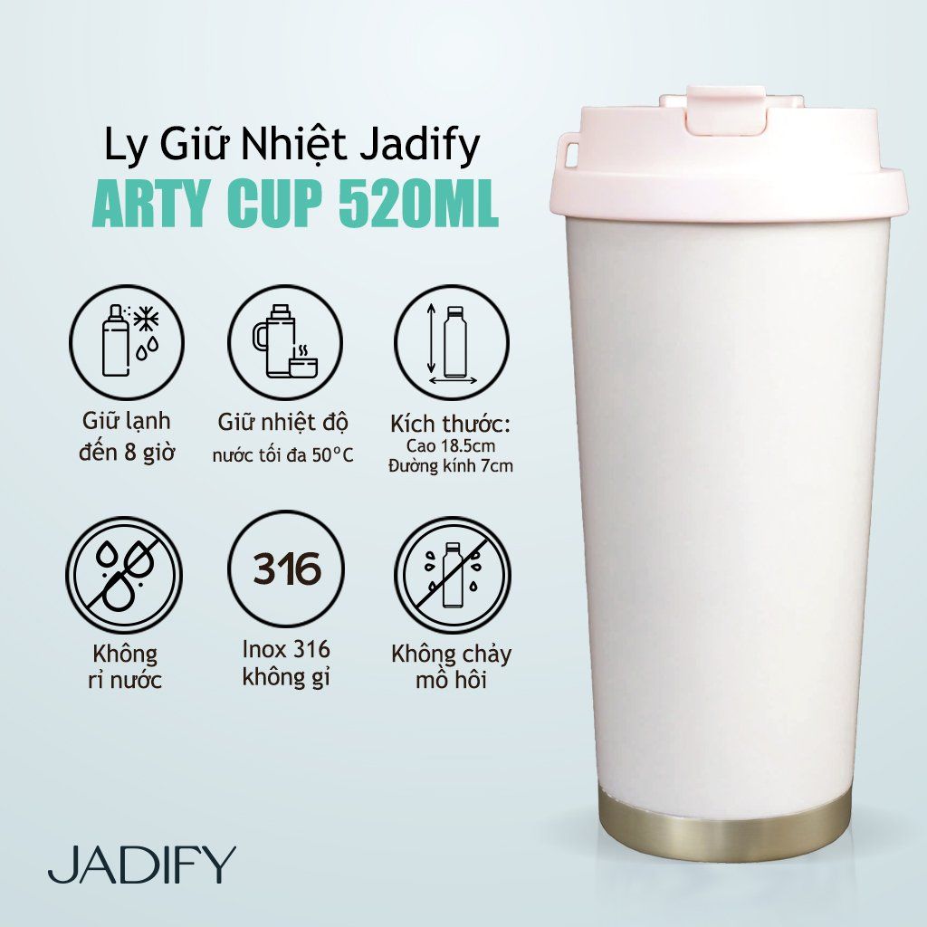  Ly Giữ Nhiệt Cao Cấp - Một Dải Việt Nam - Arty Cup Across Viet Nam - 520ml - Jadify 