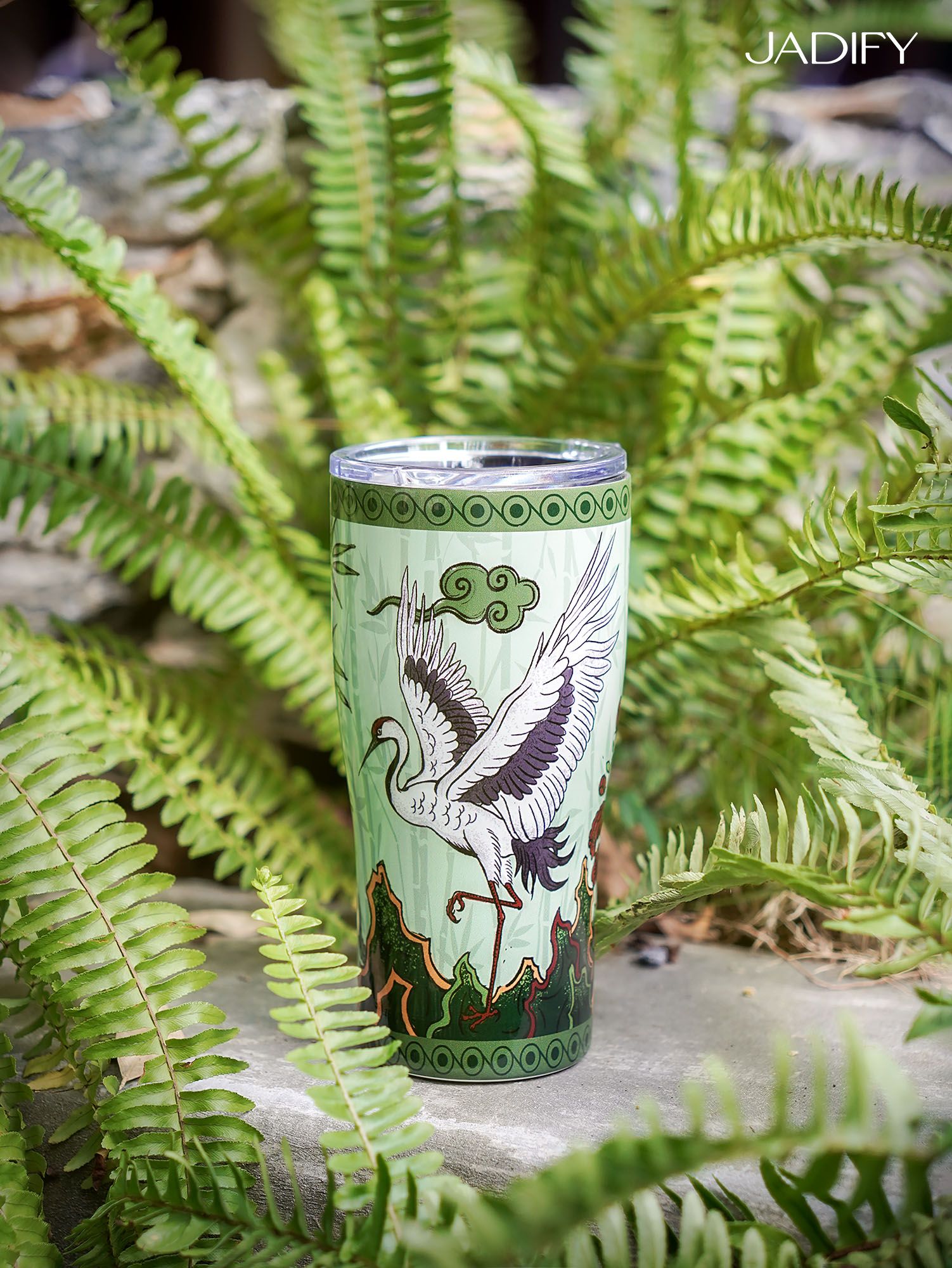  Ly Giữ Nhiệt Ngũ Hành Kỳ Bảo – Tuyết Mộc Hạc – Classy Cup Snowy Crane Wood- 600ml - Jadify 