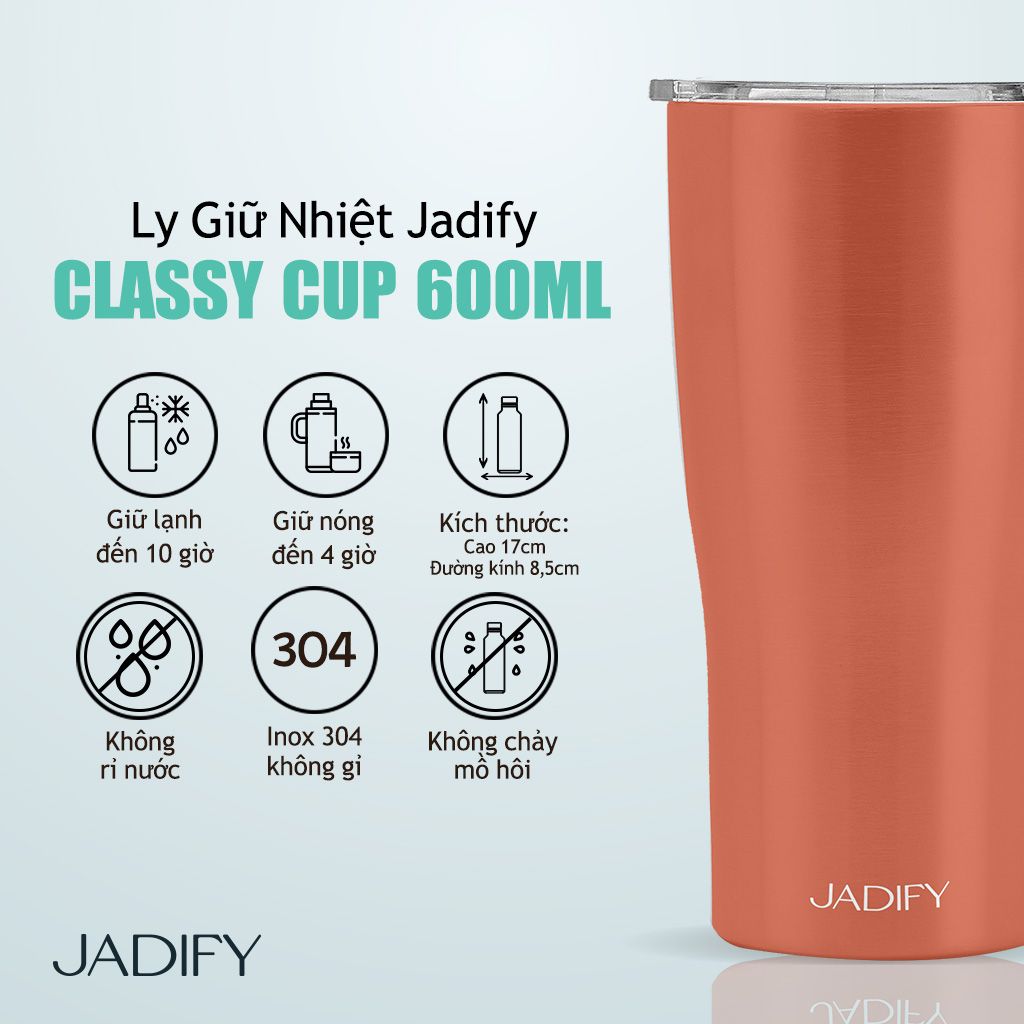  Ly Giữ Nhiệt Hoa Sen - Liên Hoa Như Ý - Classy Cup Tranquil – 600ml - Jadify 