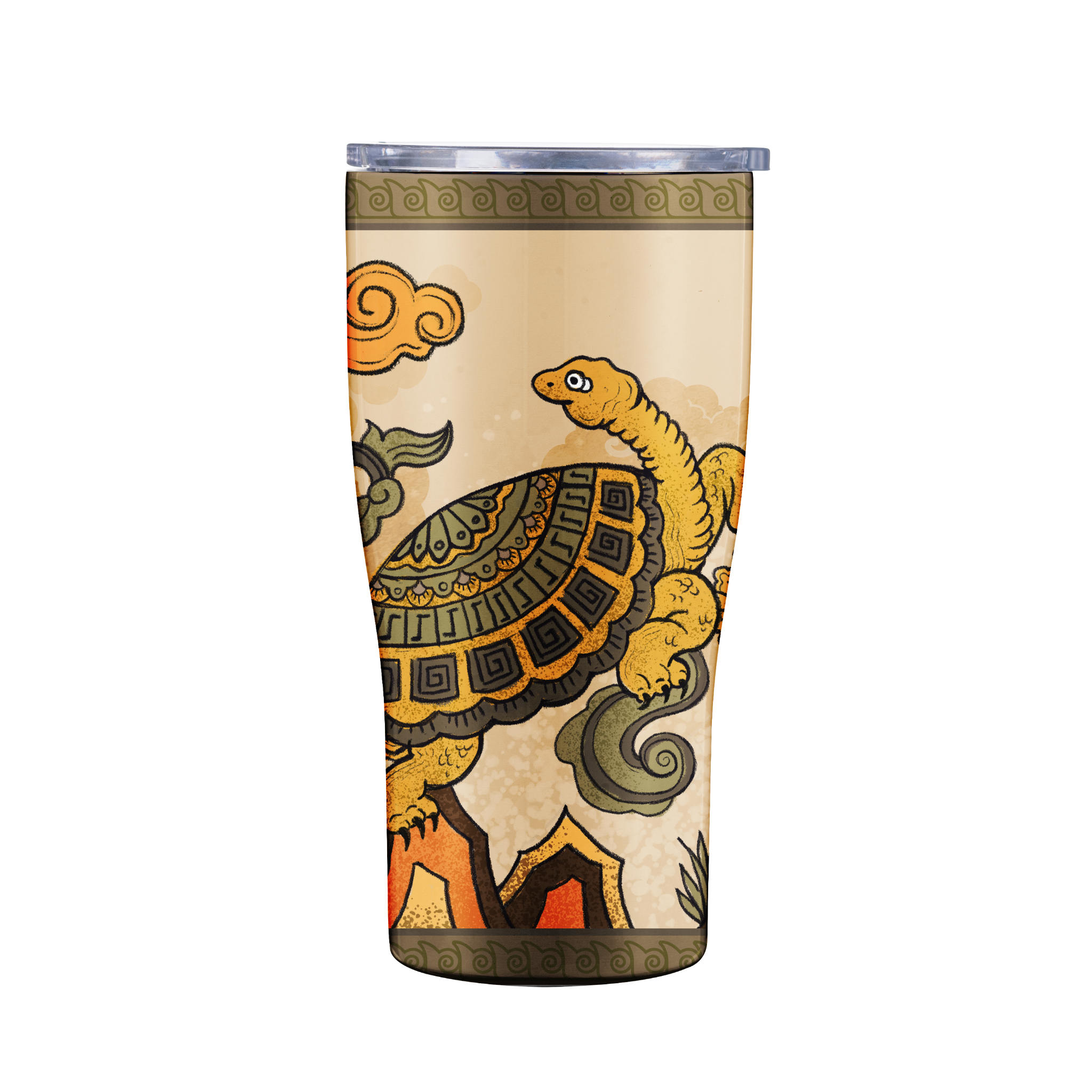  Ly Giữ Nhiệt Ngũ Hành Kỳ Bảo - Thổ Điển Quy – Classy Cup The Earthly Turtle - 600ml - Jadify 