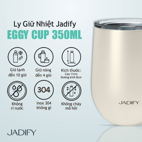  Cốc Giữ Nhiệt Hoa Sen - Ngọc Liên Phú Quý - Eggy Cup Blooming Lotus – 350ml - Jadify 