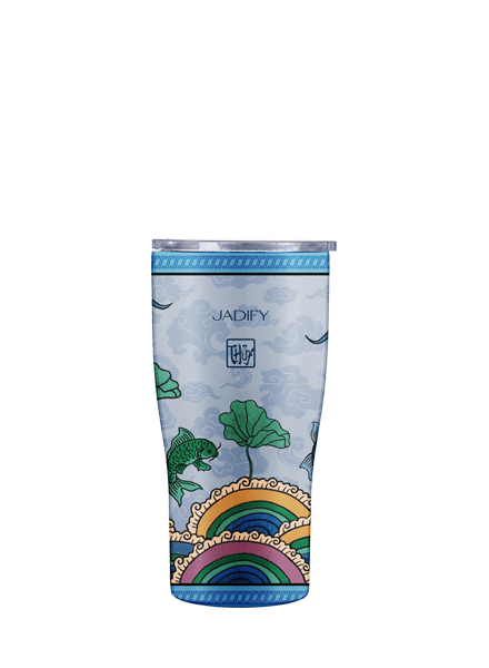  Ly Giữ Nhiệt Ngũ Hành Kỳ Bảo – Lý Ngư Thanh Thủy – Classy Azure Carp - 600ml - Jadify 