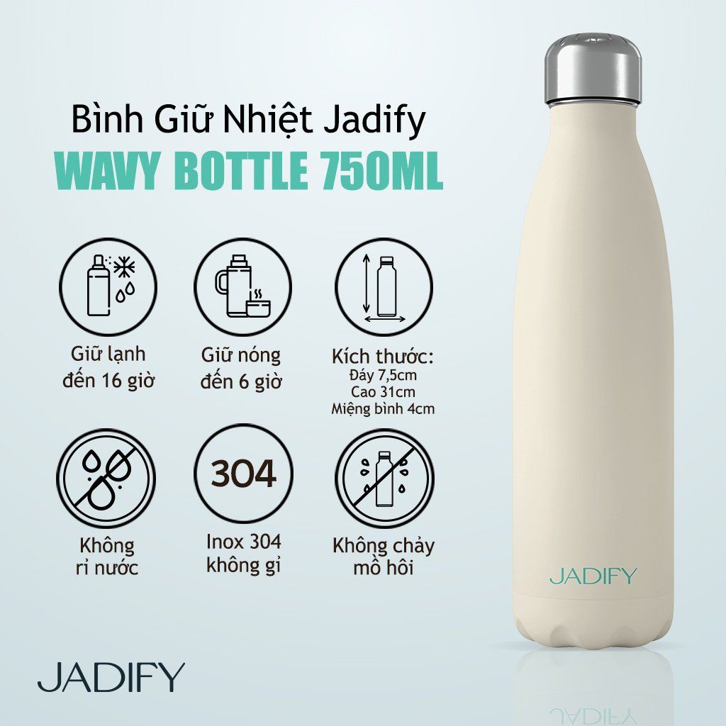  Bình Giữ Nhiệt Hoa Sen - Xuân Ca Đào Liên - Wavy Bottle Melody of Spring – 750ml - Jadify 