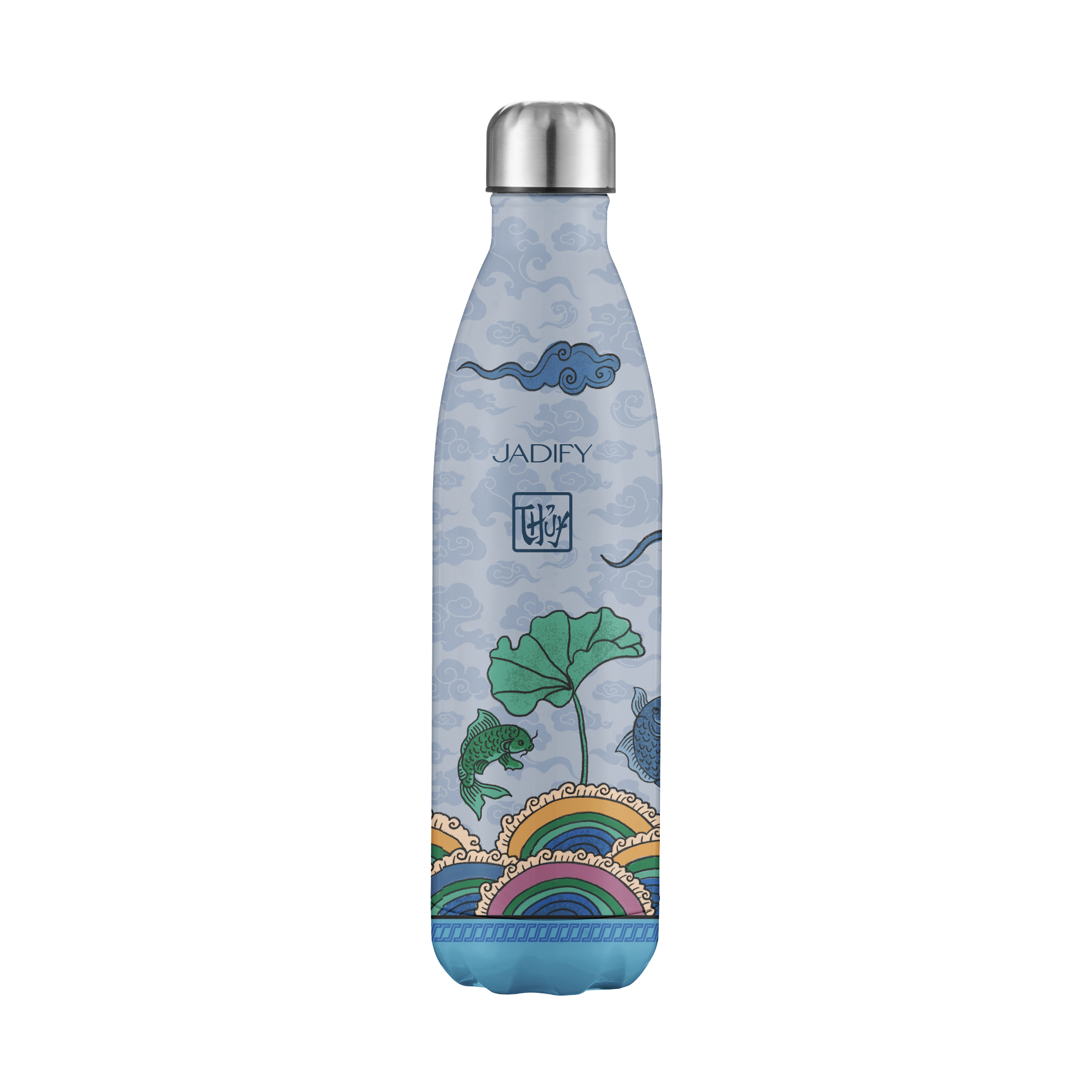 Bình Giữ Nhiệt Ngũ Hành Kỳ Bảo – Lý Ngư Thanh Thủy – Wavy Bottle Azure Carp - 750ml - Jadify 