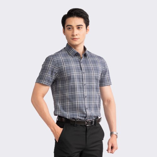 Áo Sơ Mi Kẻ Đen Nam Aristino ASS205S2
