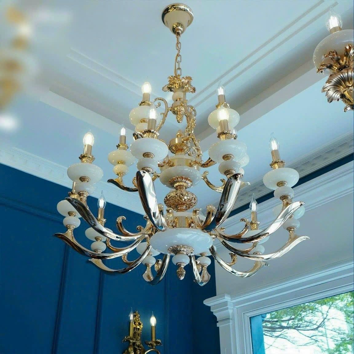  Đèn Chùm Đồng Đá Tự Nhiên HH9811-15 