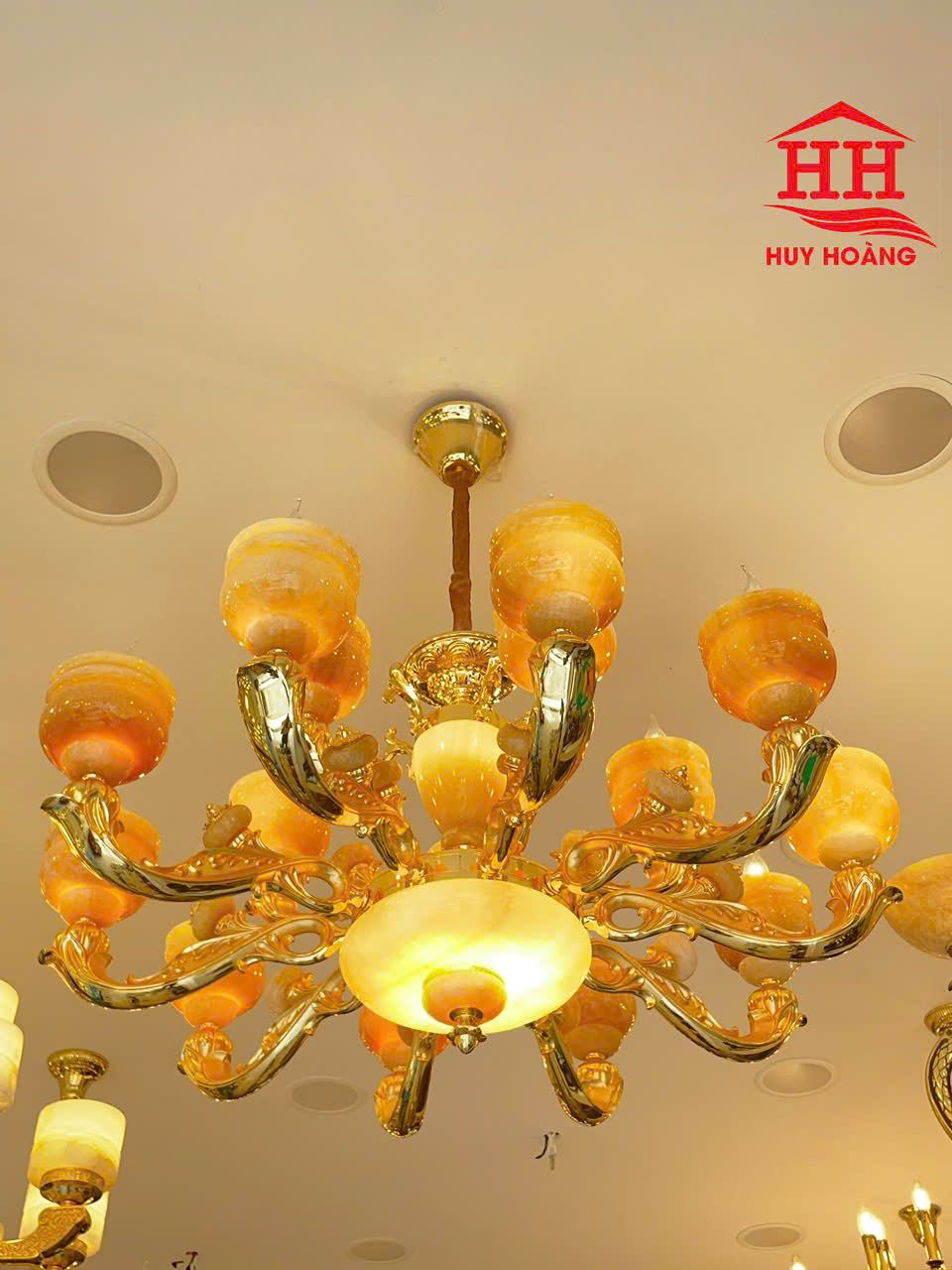 Đèn Chùm Hợp Kim Đá Tự Nhiên HH2242/15 