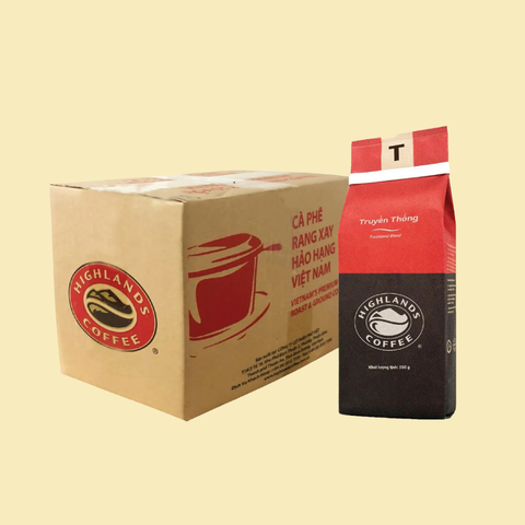  Thùng 12 gói Cà phê Rang xay Truyền thống Highlands Coffee 200g 