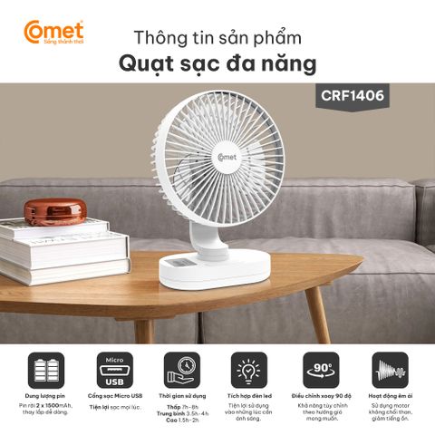  QUẠT SẠC 6W COMET CRF1406 
