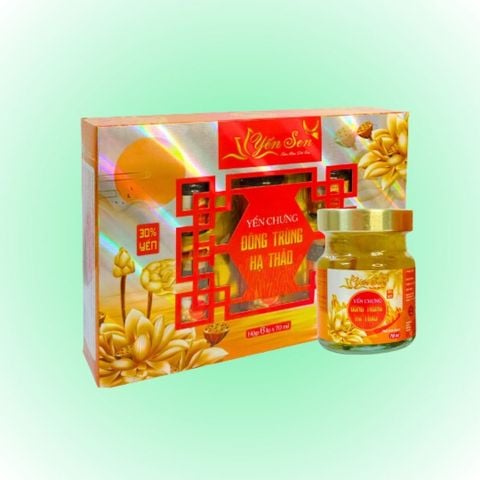 Hộp quà 6 hũ Yến Sen đông trùng hạ thảo 30% yến 70ml 