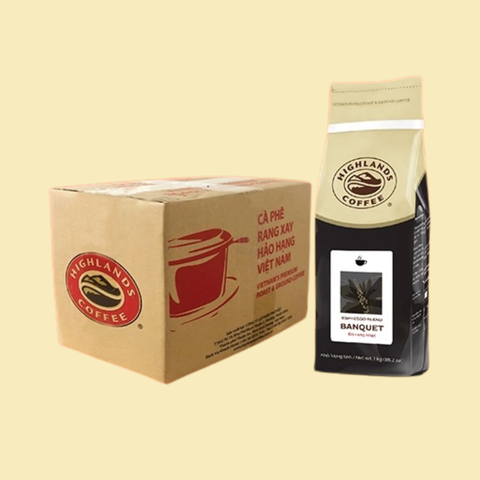  Thùng 15 KG Cà phê bột buổi sáng Banquet Highlands Coffee 1kg 