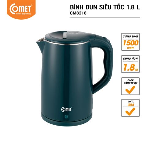  BÌNH ĐUN SIÊU TỐC 1,8L INOX 304 COMET CM8218 