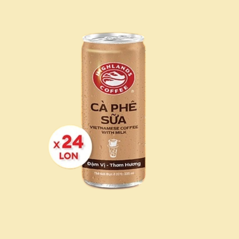  Lô 10 thùng Cà Phê Sữa Highlands Coffee 185ml/ 24 Lon 