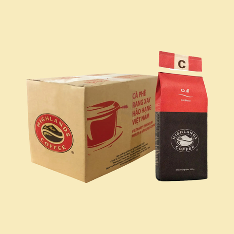  Thùng 12 gói Cà phê Rang xay Culi Highlands coffee 200g 
