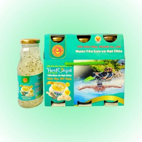  Lốc 6 chai Yến Sào và Hạt chia Viet Royal 180ml 