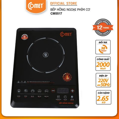  BẾP HỒNG NGOẠI NÚT BẤM 2000W COMET CM5517 