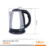  BÌNH ĐUN SIÊU TỐC 1,5L COMET CM8215 