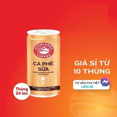 Thùng 24 Lon Cà Phê Sữa Highlands Coffee 235ml/lon 