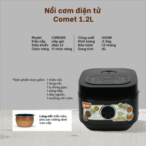  NỒI CƠM ĐIỆN TỬ 1.2L COMET CM8085 