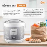  NỒI CƠM ĐIỆN NẮP GÀI 1.8L COMET CM8010 
