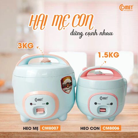  NỒI CƠM ĐIỆN 1.8L NẮP GÀI COMET CM8007 