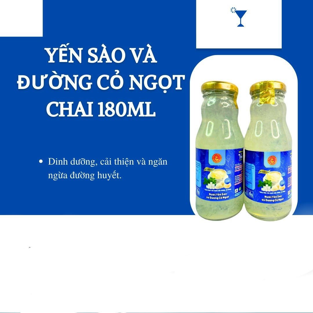  Lốc 6 chai Yến Sào Đường Cỏ Ngọt Viet Royal 180ml 