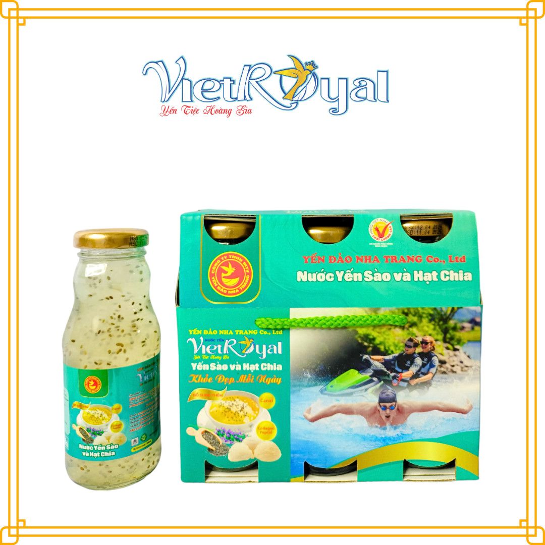  Lốc 6 chai Yến Sào và Hạt chia Viet Royal 180ml 