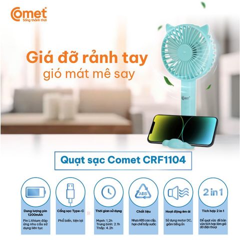  QUẠT SẠC CẦM TAY COMET CRF1104 