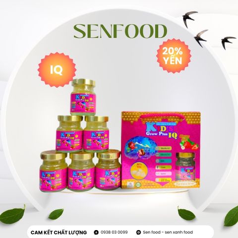  Hộp quà 6 hũ Yến sào trẻ em bổ sung IQ Kids Grow Plus 70ml 