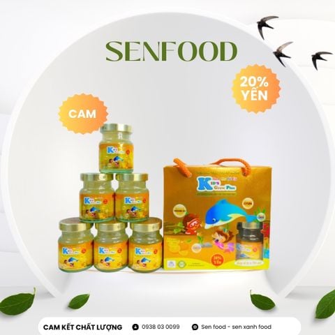  Hộp 6 hũ Yến sào trẻ em hương cam Kids Grow Plus 70ml 