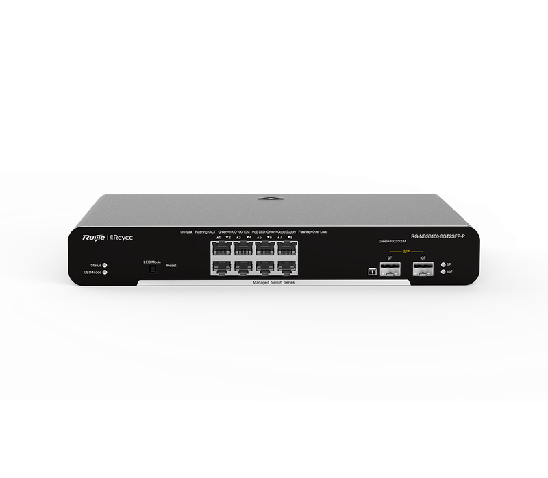  Switch Ruijie Reyee RG-NBS3100-8GT2SFP-P 8-Port Gigabit L2 Managed POE 