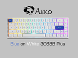  Bàn phím cơ AKKO 3068B Plus Blue on White (Bluetooth 5.0 / Wireless 2.4Ghz / Hotswap / Foam tiêu âm / AKKO CS Jelly Sw) 