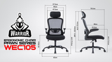  Ghế công thái học ergonomic WARRIOR – Pawn series – WEC105 Black 