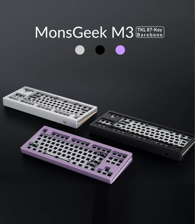  Kit bàn phím cơ MonsGeek M3 QMK (Full Nhôm – Mạch xuôi – QMK / VIA – PCB Stab) 