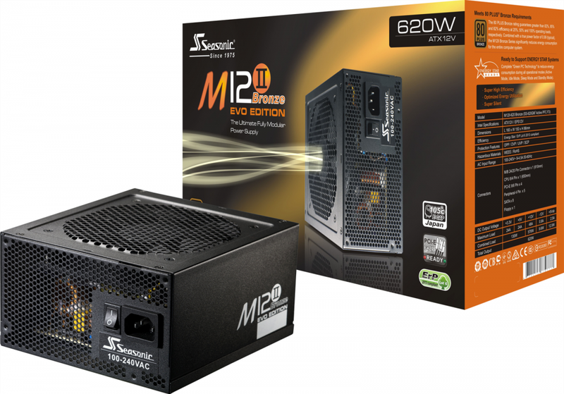  Seasonic 620w M12II-620 Evo Edition - 80 PLUS® BRONZE 
