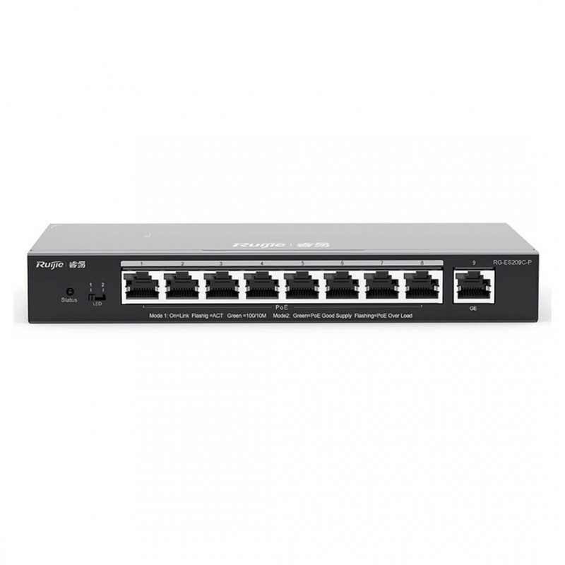  Switch Ruijie Reyee RG-ES209GC-P 9-Port Gigabit Smart POE 