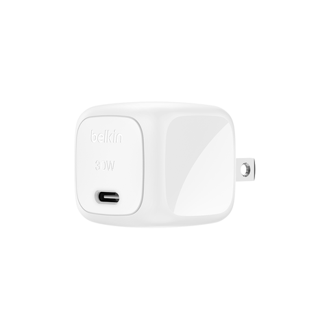  Adapter sạc nhanh 30W USB-C PD Wall Charger Belkin - Màu trắng (tương thích iPhone 17 Series) 