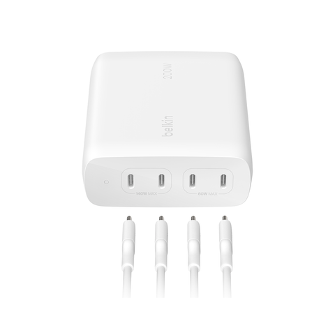  Adapter Sạc Nhanh Belkin BOOSTCHARGE 200W GaN - 4 Cổng USB-C PD 3.1 PPS 