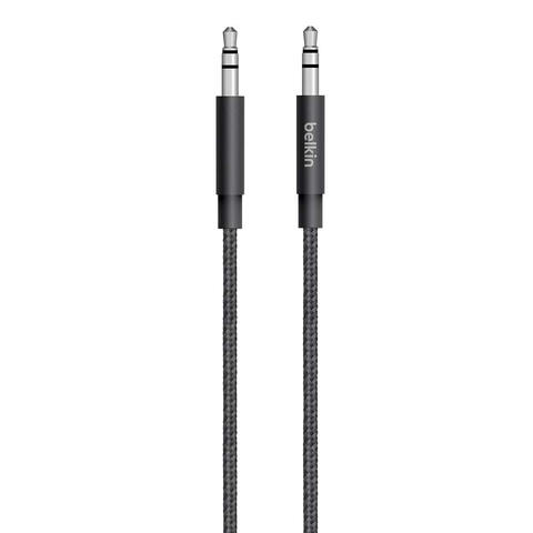  Cáp AUX 3.5mm, 1.2 mét, vỏ dù Metallic, màu đen Belkin AV10164 