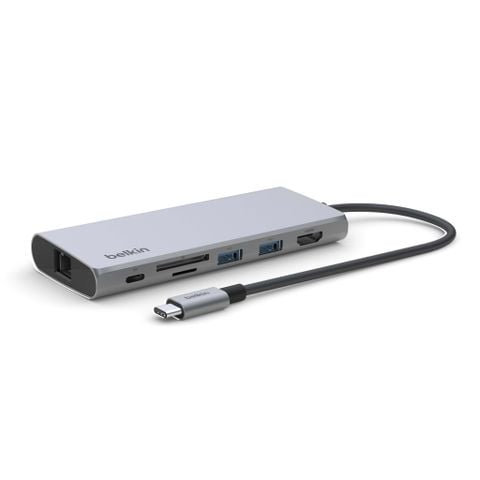  Hub chuyển đổi Belkin USB-C Multimedia 7 trong 1 - hỗ trợ sạc 100W PD, HDMI 4K 60Hz, Ethernet 2,5 Gigabit 