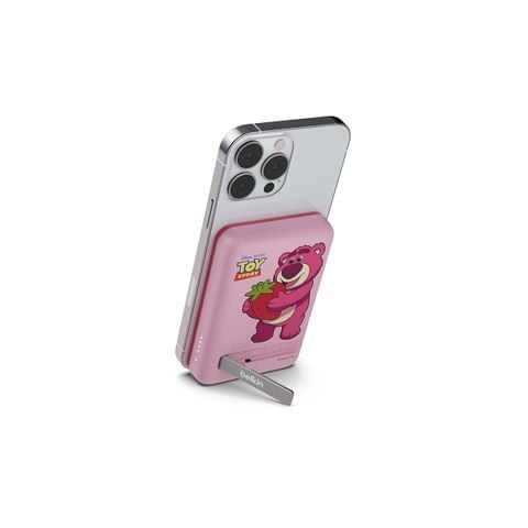  Sạc dự phòng không dây từ tính 5K có chân đế hoạ tiết Losto màu hồng Belkin 