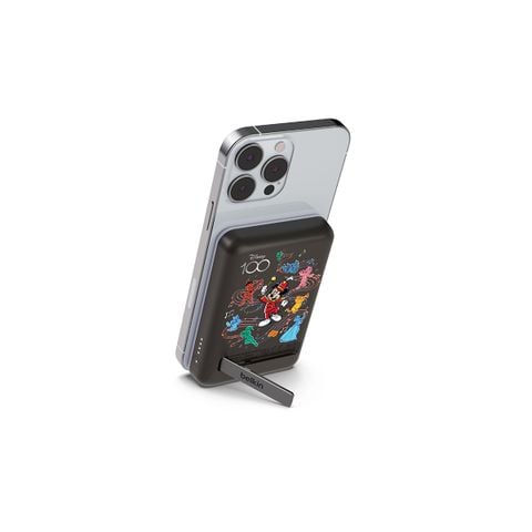  Sạc dự phòng không dây từ tính 5K có chân đế hoạ tiết Disney Musical màu đen Belkin 