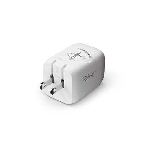  Adapter sạc nhanh 65W GaN, 2x USB-C PD PPS, hoạ tiết Mickey 100 màu trắng Belkin 