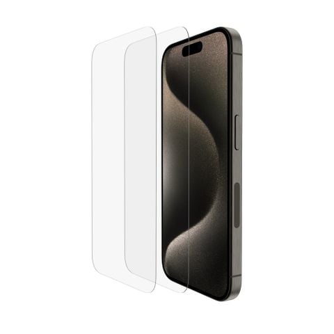  Combo 2 miếng dán màn hình Belkin ScreenForce cho iPhone 15 Series, có khung dán - Đổi mới 90 ngày 