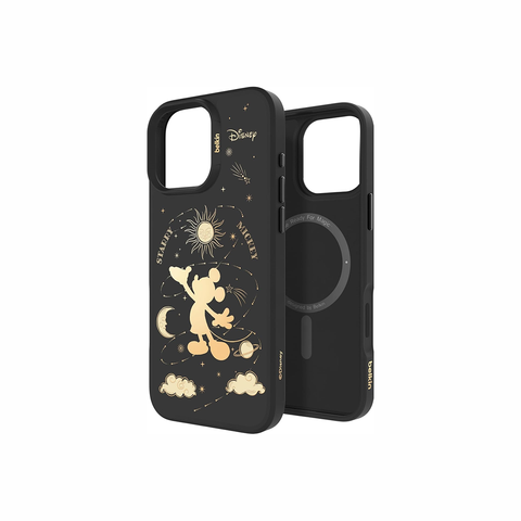  Ốp lưng Magnetic hoạ tiết Mickey và vũ trụ màu vàng đen iPhone 16 Pro Max Belkin 
