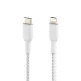 Cáp USB-C to Lightning BOOST CHARGE Belkin vỏ dù, chứng chỉ MFi, sạc nhanh 30W CAA004 