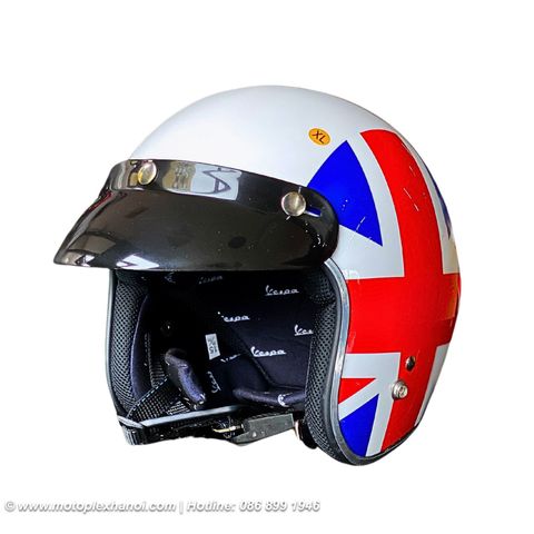 Mũ Bảo Hiểm 3/4 Vespa Cờ Anh 2.0 chính hãng tại Motoplex Hanoi