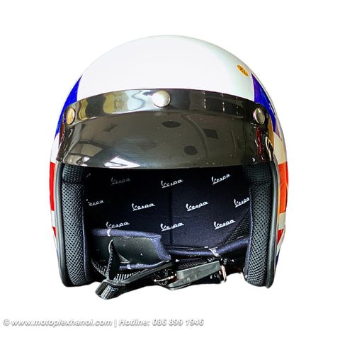 Mũ Bảo Hiểm 3/4 Vespa Cờ Anh 2.0 chính hãng tại Motoplex Hanoi