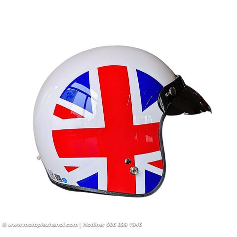 Mũ Bảo Hiểm 3/4 Vespa Cờ Anh 2.0 chính hãng tại Motoplex Hanoi